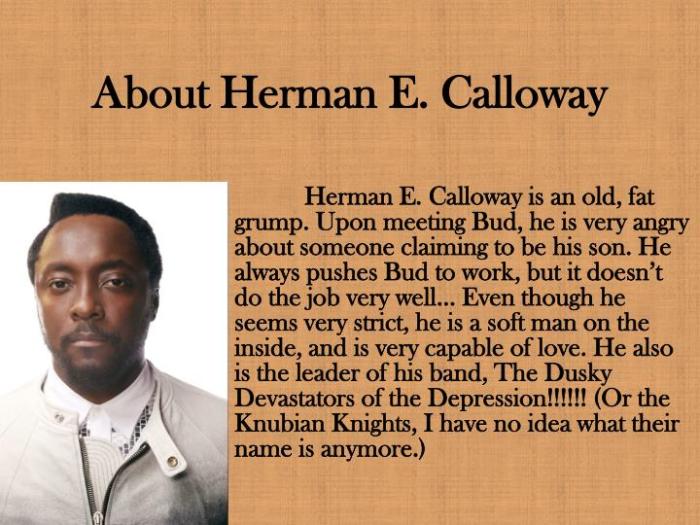 Is herman e calloway bud's dad