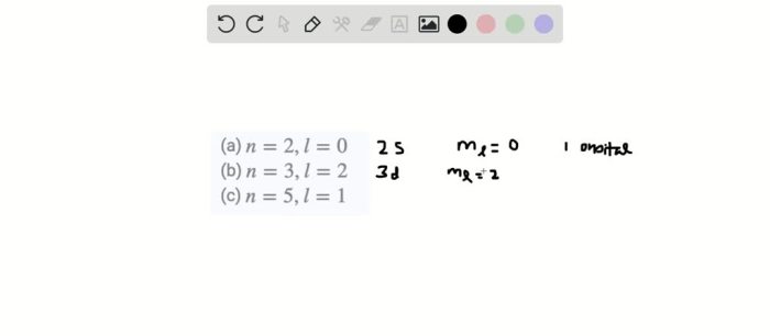 Identify the correct values for a 3p sublevel.