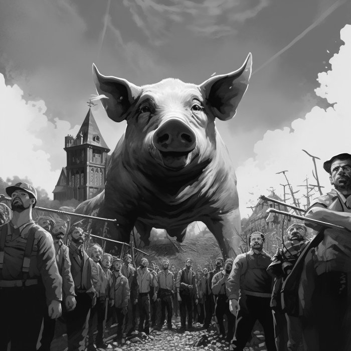 Man george orwell kwize pig farm animal pigs quotes